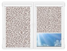 Кассетные рулонные шторы UNI Кастелло серо-бежевый цена. Купить в «Мастерская Жалюзи»